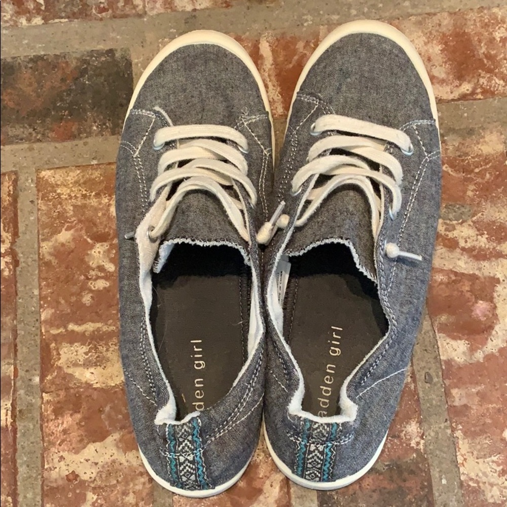 Madden Girl Black and White Slip on Shoes